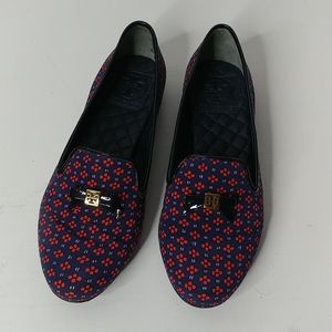 Tory Burch red and blue loafers size 5.5